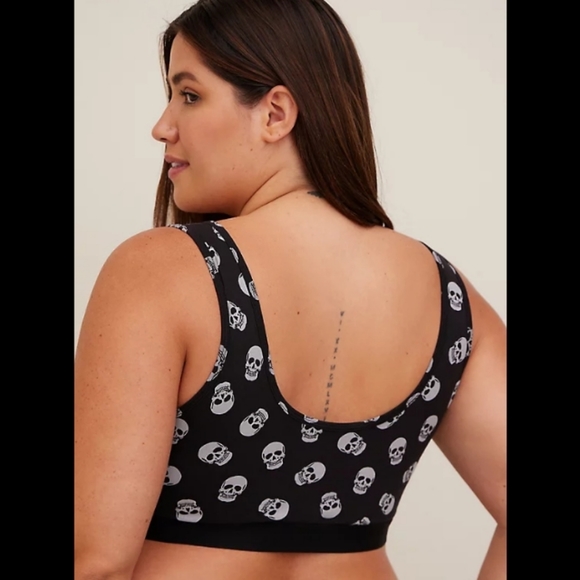 Torrid 4X Polka Dot Skull Scoop Bralette - Picture 3 of 5